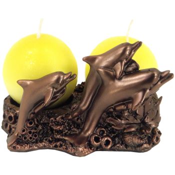 Delfn svietnik keram.